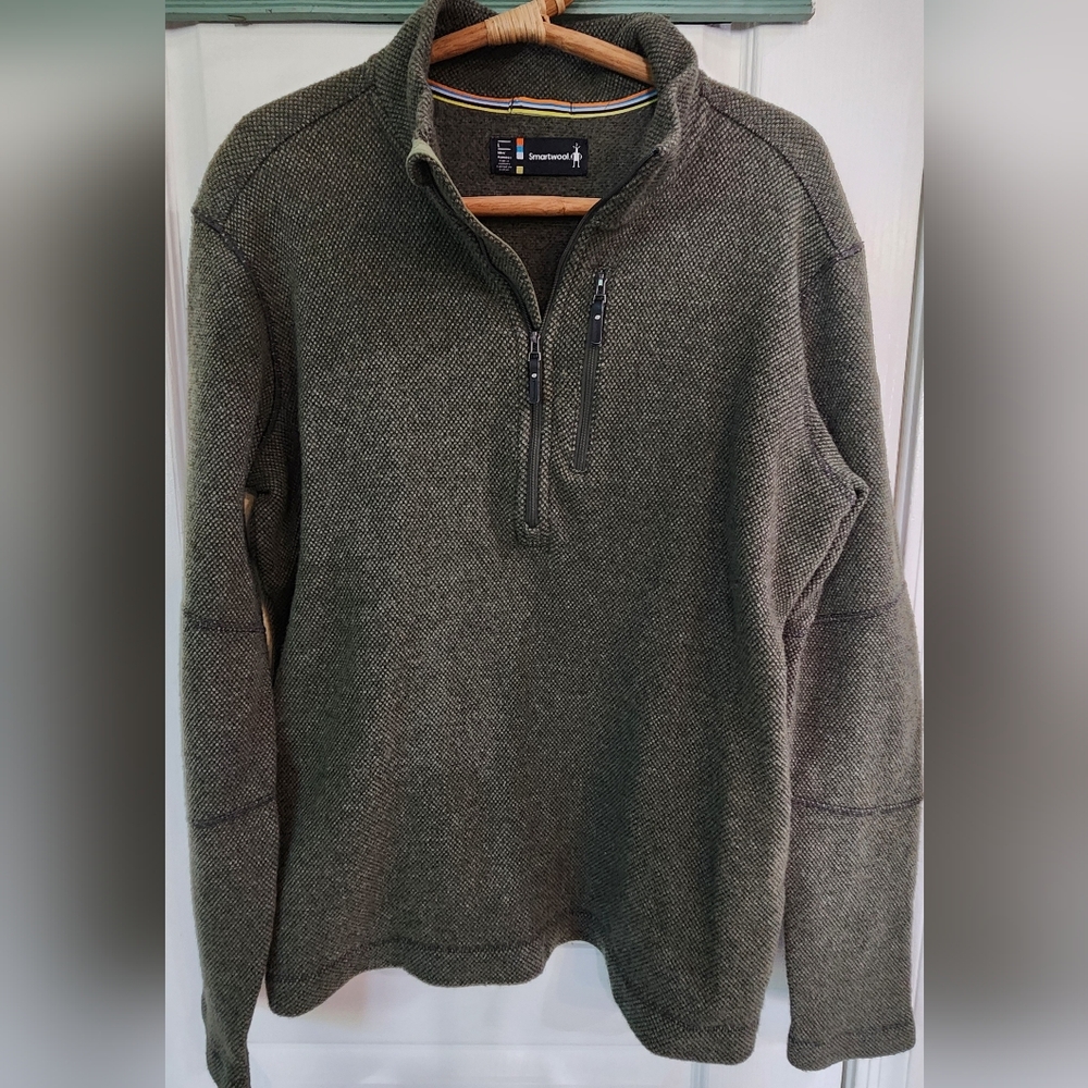 Smartwool Men's Forest Green Zip-Up Sweater